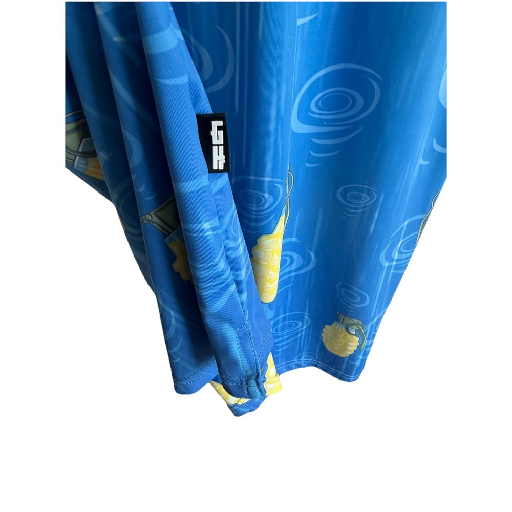 Greater Half Polo Mens Large Blue Grenade Tropical Performance Golf Shirt - Picture 5 of 5